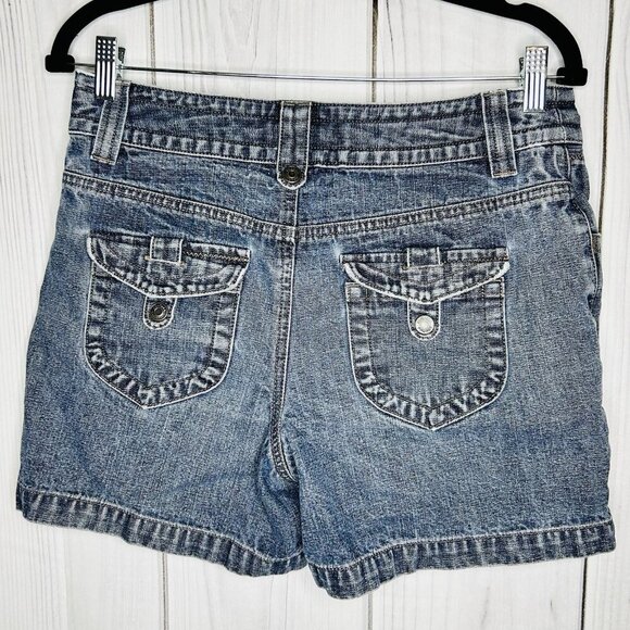 Sonoma Womens Bermuda Denim Shorts Mid Rise Double Snap Size S (30x5) - Picture 5 of 8